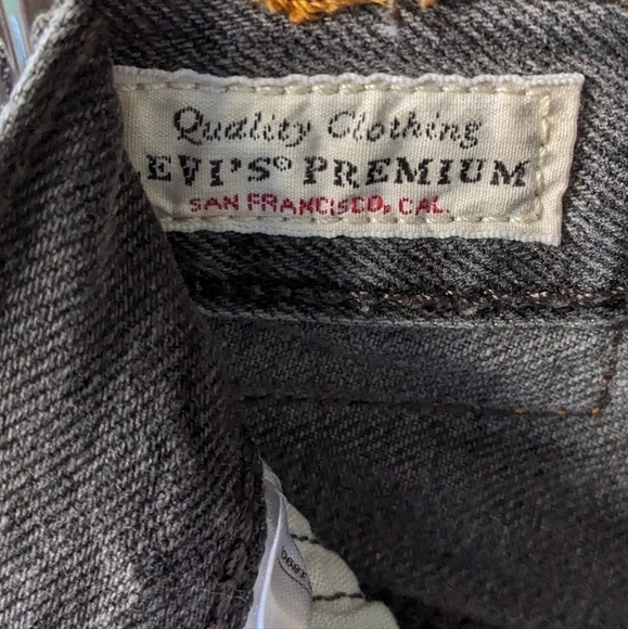 Levi's Premium Faded Black High Rise 501 Jean Cutoffs Shorts Size 25 Button Fly - Picture 11 of 13